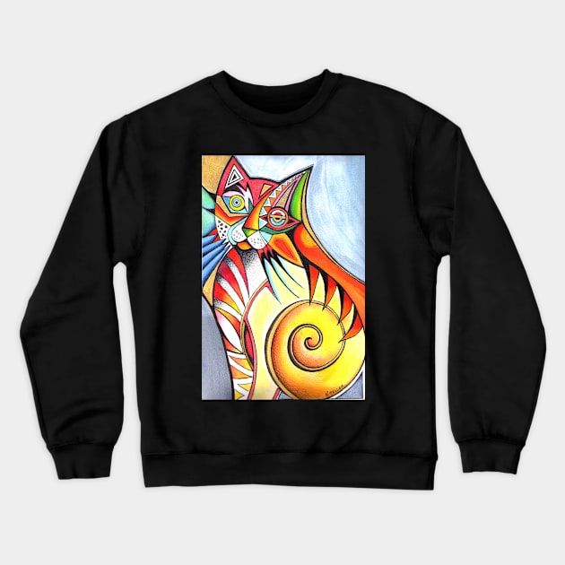 Abstract cat Crewneck Sweatshirt by karincharlotte